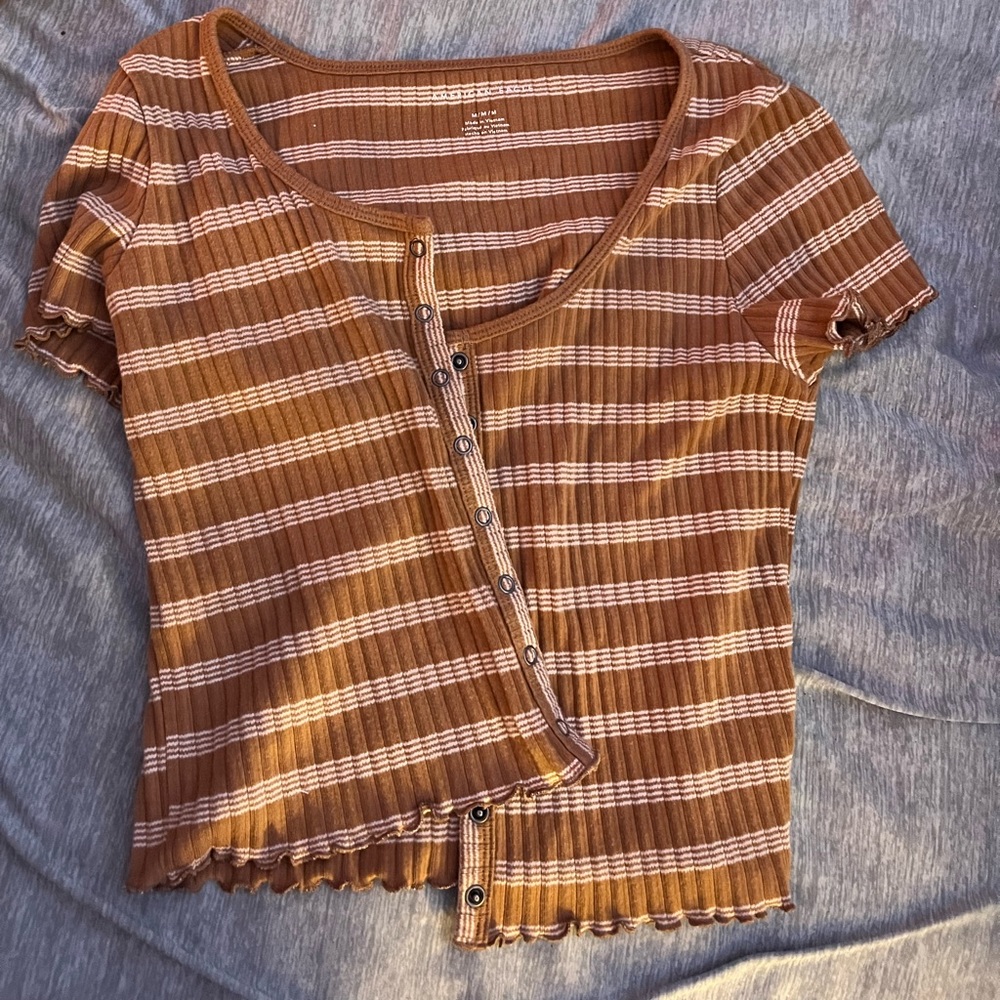 small American eagle tight button up